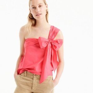 J. Crew Wildflower Pink One Shoulder Bow Top | Size 2
